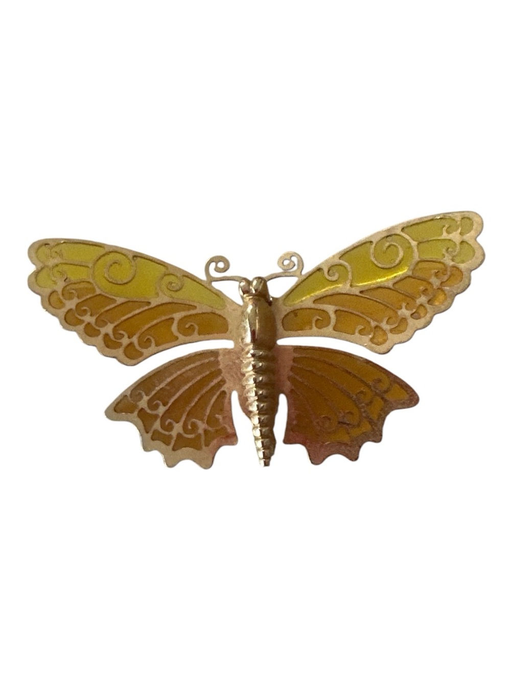 Avon Vintage 70-80’s Plique-a-Jour Filigree Butterfly Brooch
